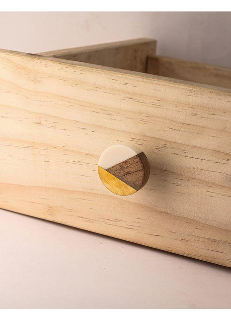 Unique Round Tricolor Wooden Dresser Cabinet Knob