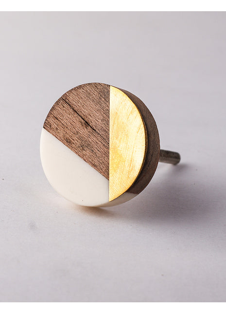 Unique Round Tricolor Wooden Dresser Cabinet Knob