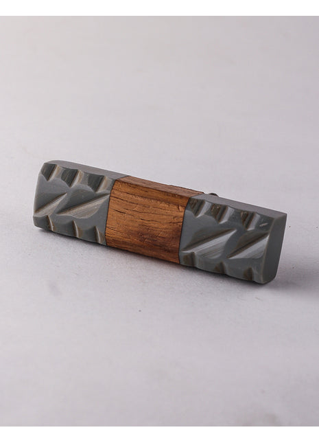Stylish Rectangular Grey Carved Pattern Dresser Cabinet Knob