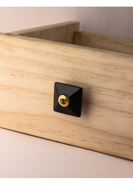 Square Black Diamond Cut Kitchen Cabinet Knob