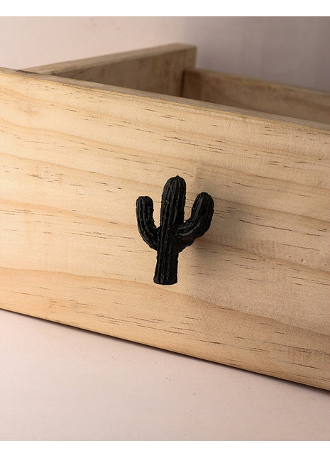Solid Black Cactus Shaped Wardrobe Cabinet Knob
