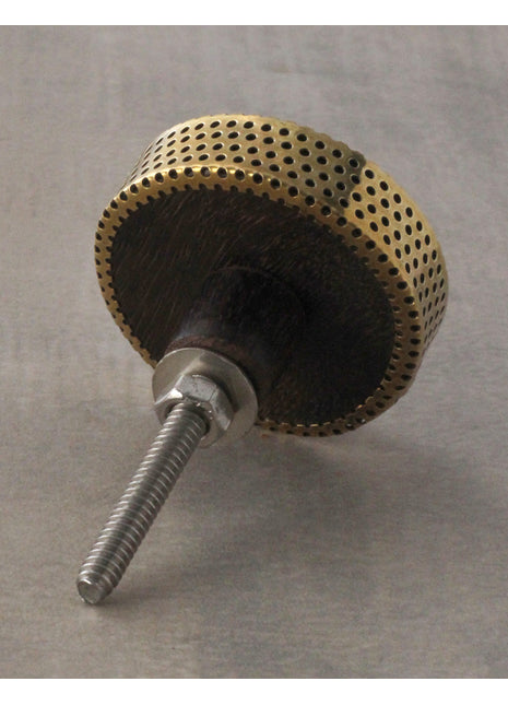 Handmade Round Solid Black Wooden Wardrobe Cabinet Knob