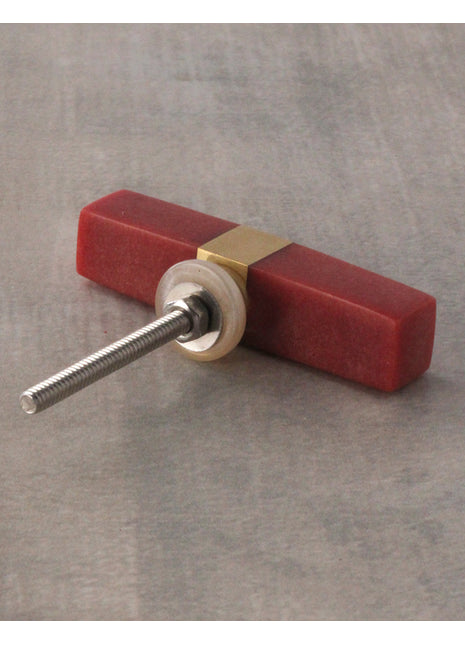 Rectangular Shaped Red Resin Dresser Cabinet Knob
