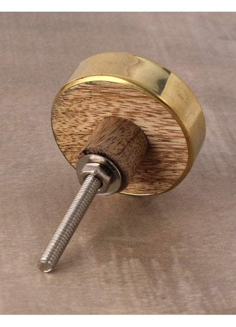 Well Designed Black And Golden Print On Wooden Door Knob