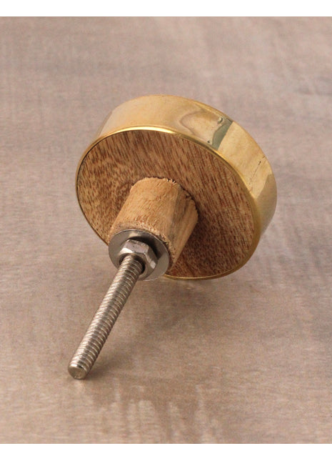 Stylish Wood And Black Round Dresser Cabinet Knob