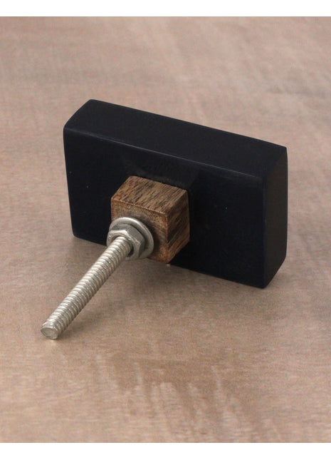 Rectangular Black Wooden Designer Wardrobe Cabinet Knob
