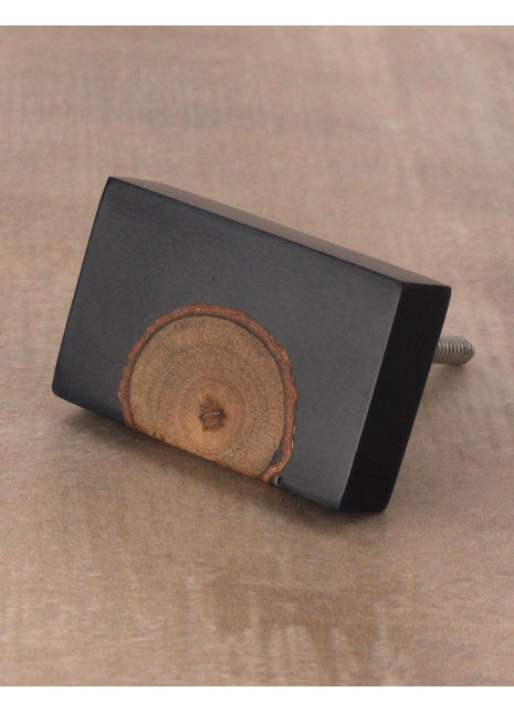 Rectangular Black Wooden Designer Wardrobe Cabinet Knob