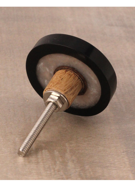 Round Resin Black And White Dresser Cabinet Knob