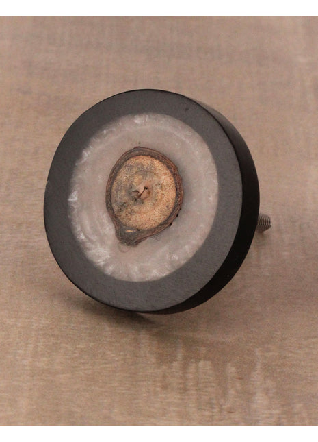 Round Resin Black And White Dresser Cabinet Knob