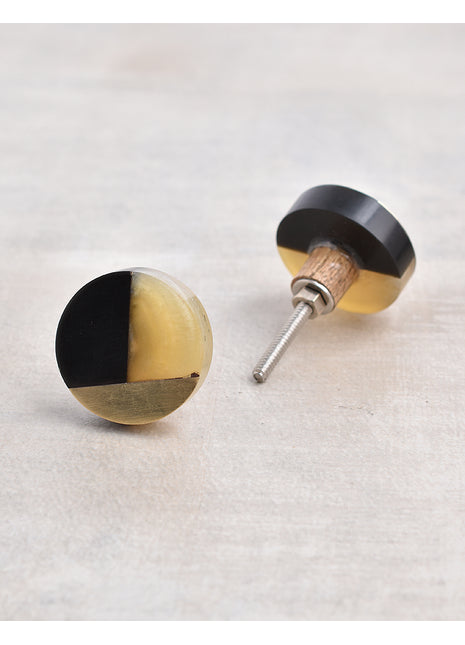 Unique Black And Cream Resin Dresser Cabinet Knob