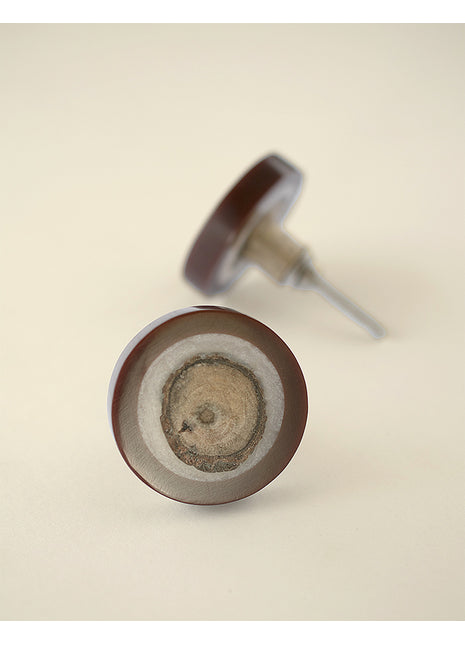 Stylish Brown And White Resin Bathroom Cabinet Knob