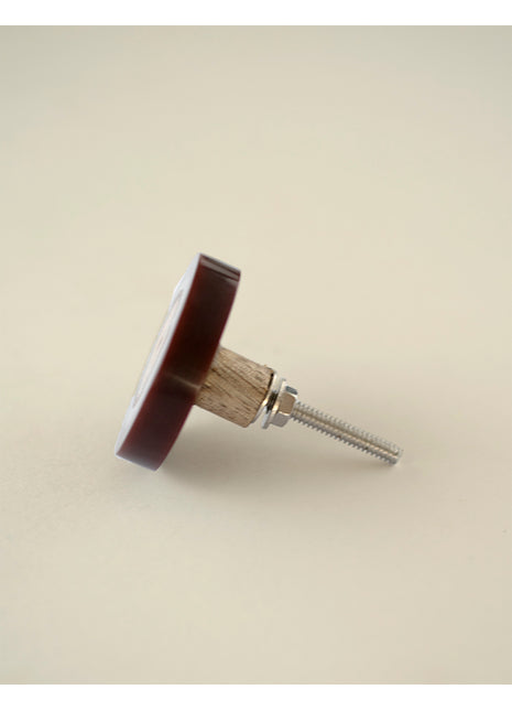 Stylish Brown And White Resin Bathroom Cabinet Knob