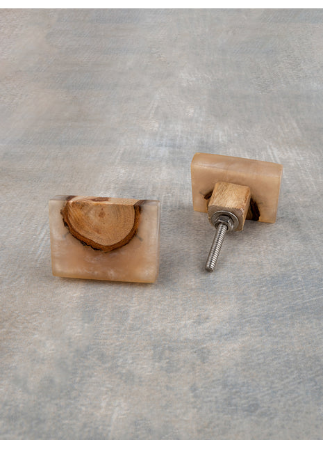 Square Wooden Designer Wardrobe Cabinet Knob