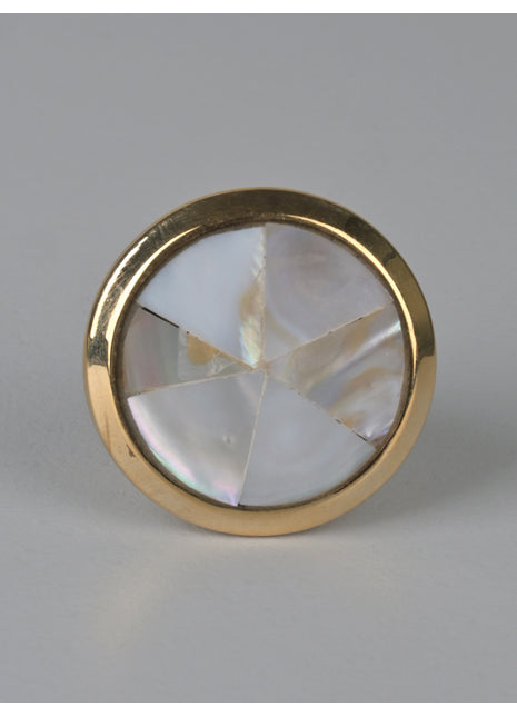Brass Finishing White Mother of Pearl Drawer Cabinet Knob