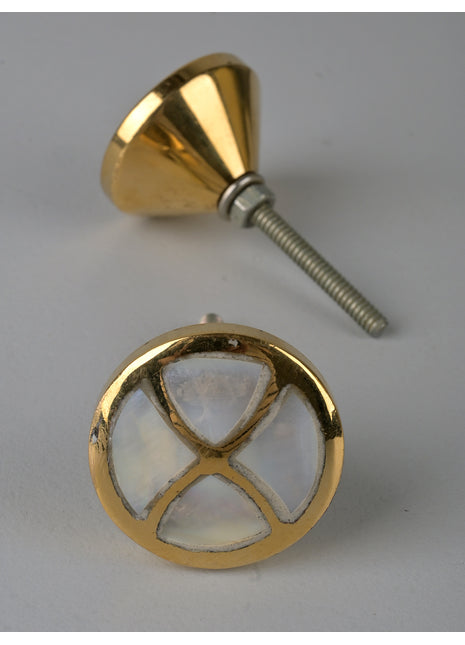 Brass Mother of Pearl Drawer Cabinet Knob