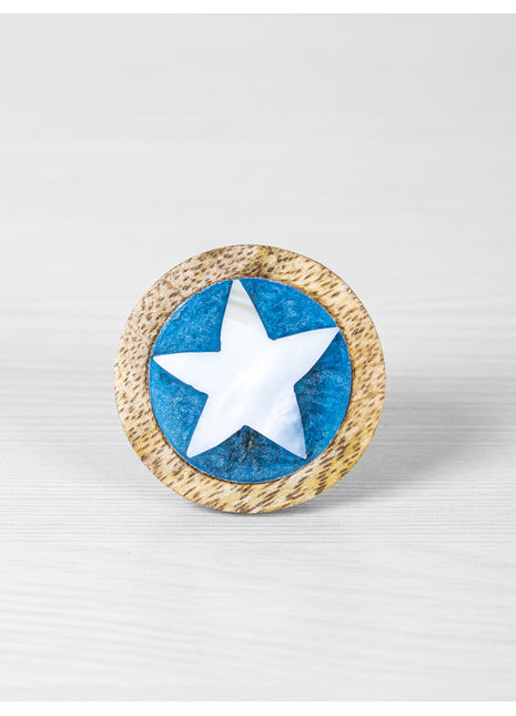 Wooden and Resin Cabinet Knob With Star Design