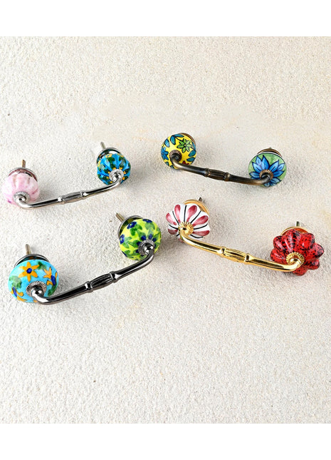 Assorted Color & Design Ceramic Cabinet Dresser Pull