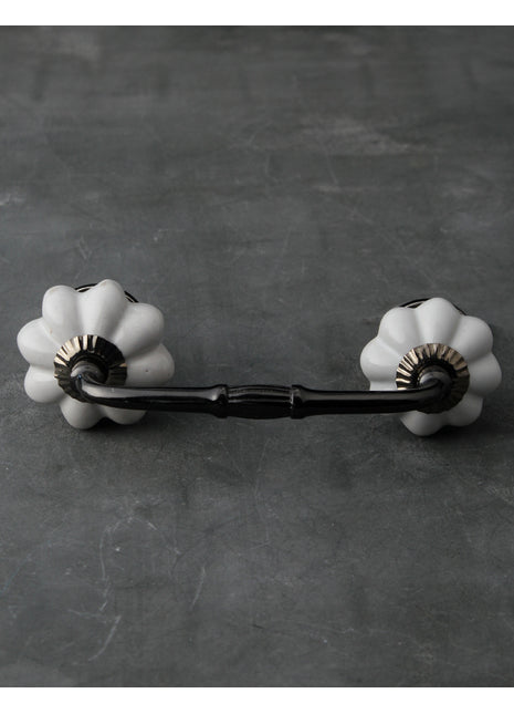 Solid White Flower Shaped Dresser Cabinet Pull