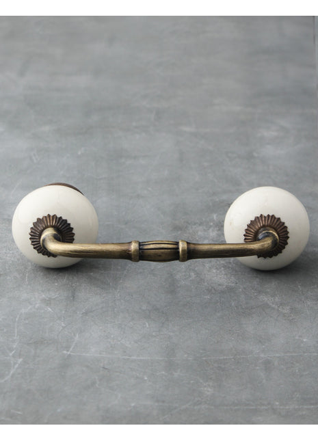 Elegant White Handpainted Ceramic Drawer Cabinet Pull