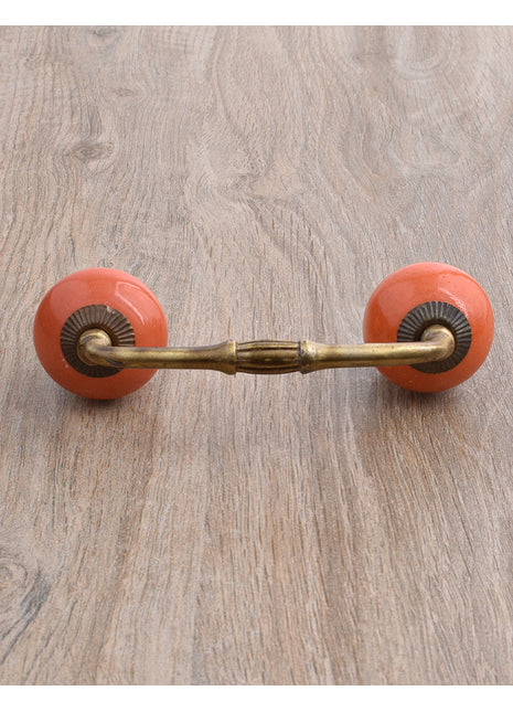 Solid Orange Ceramic Kitchen Cabinet Pull