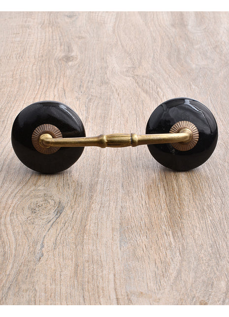 Stylish Round Black Ceramic Drawer Cabinet Pull