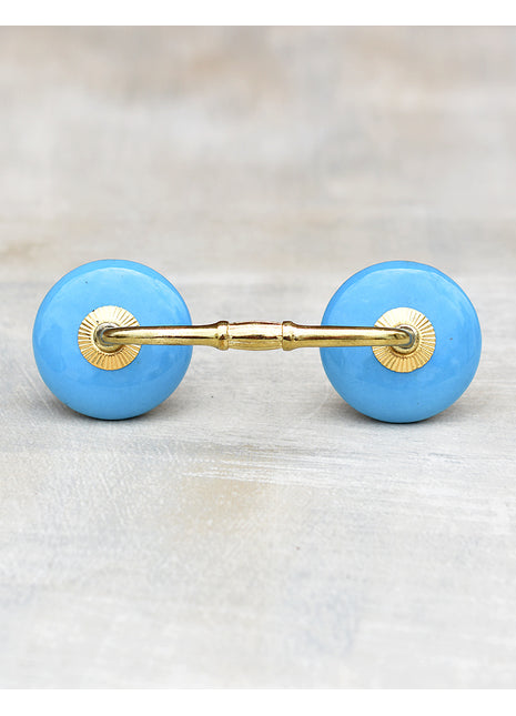 Solid Turquoise Ceramic Dresser Cabinet Pull