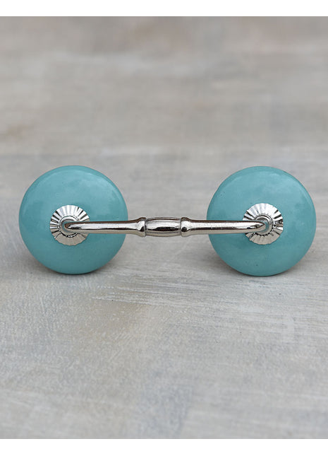 Solid Turquoise Ceramic Dresser Cabinet Pull