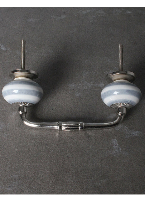 Spiral Grey And White Kitchen Cabinet Pull