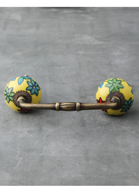 Yellow Green Designer Ceramic Cabinet Dresser Pull