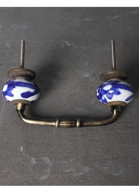 Stylish White Wardrobe Cabinet Pull With Blue Print