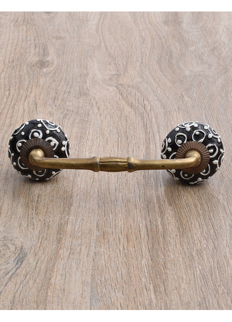 White design with Black base ceramic Pull