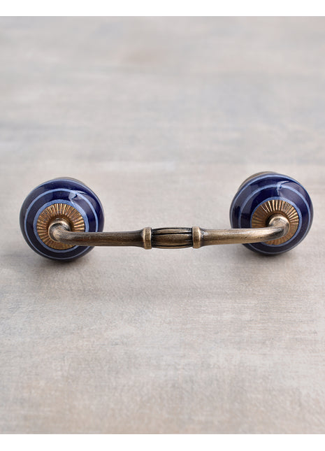 Blue And Light Purple Spiral Hand Painted Cabinet Pull
