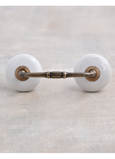 Solid White Ceramic Dresser Cabinet Pull