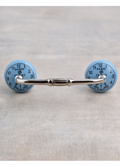 Turquoise Clock Ceramic Drawer Cabinet Pull