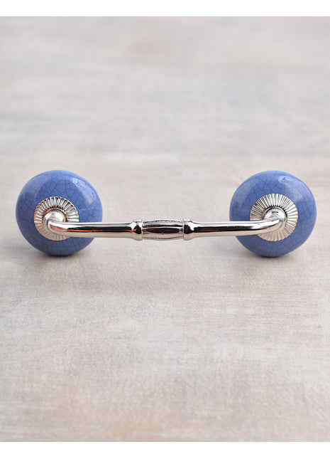 Blue Crackle Round Ceramic Dresser Cabinet Pull
