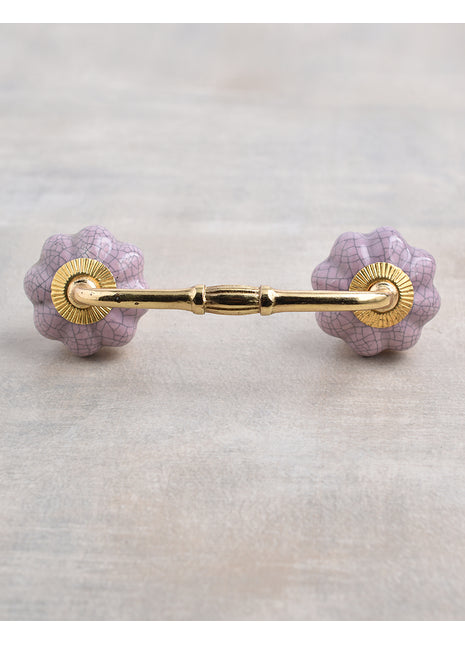 Purple Cracked Round Ceramic Cabinet Pull