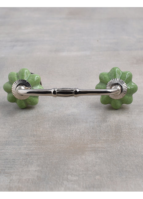 Cracked Light Green Ceramic Cabinet Handle