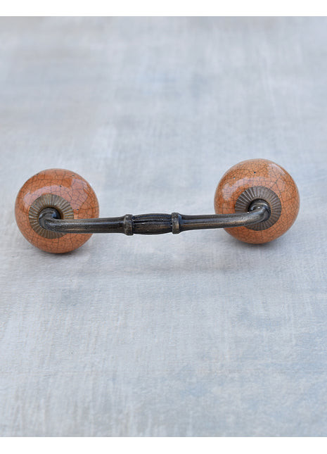 Crackle Brown Ceramic Drawer Cabinet Pull