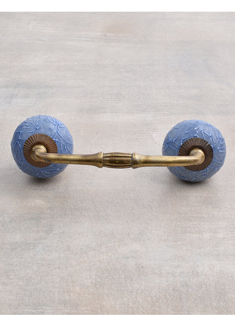Light Purple Ceramic Dresser Cabinet Pull With Embossed Design