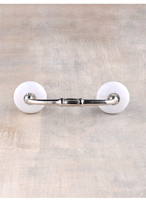 White Solid Round Ceramic Dresser Cabinet Pull