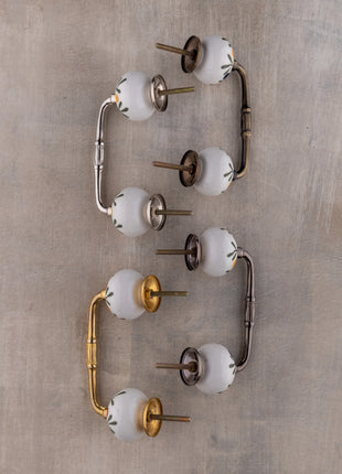 White Base Ceramic Pull With Multicolor Dots