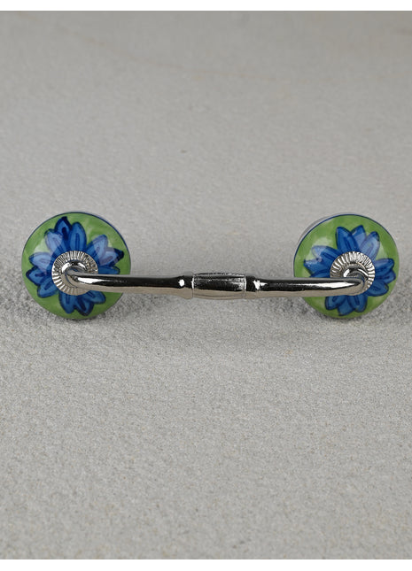 Elegant Green and Blue Ceramic Drawer Pull