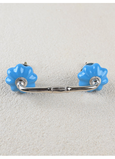 Turquoise Handmade Flower Shaped Ceramic Pull