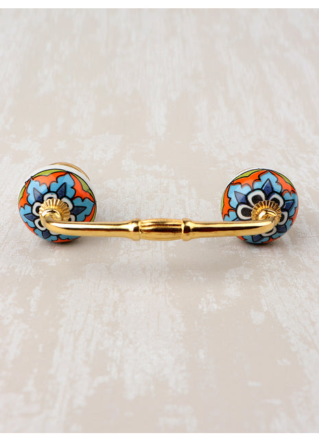 Multicolor Round Ceramic Kitchen Cabinet Knob Pull