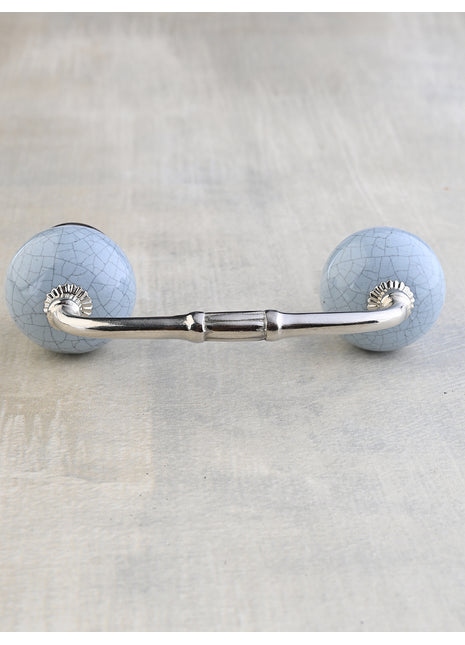 Vintage Round Cracked Turquoise Ceramic Door Pull