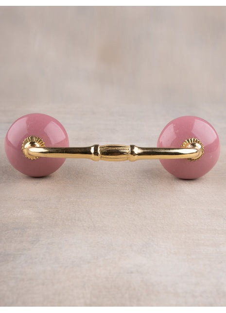 Antique Round Pink Ceramic Drawer Pull