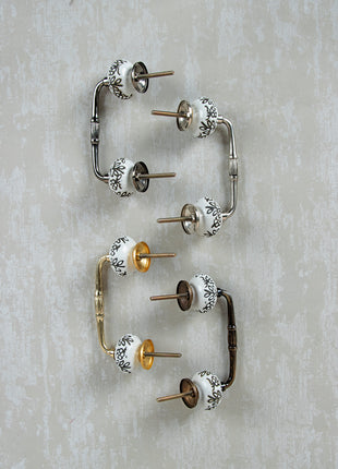 Black Design On White Ceramic Pull