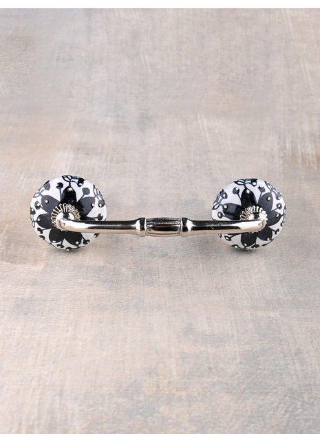 Stylish White And Black Ceramic Drawer Cabinet Pull