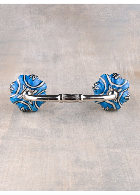 Well Designed White And Turquoise Ceramic Drawer Cabinet Pull