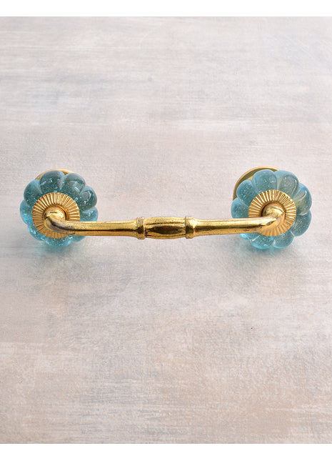 Turquoise Melon Shape Glass Pull